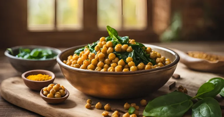 Golden Curried Chickpeas with Spinach: A Comforting, Healthy Delight